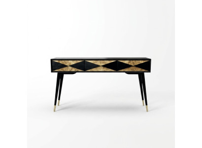 Luksusowy Stół konsolowy Tabela konsola Kredens Stolik boczny Drewno Modern Gold Design