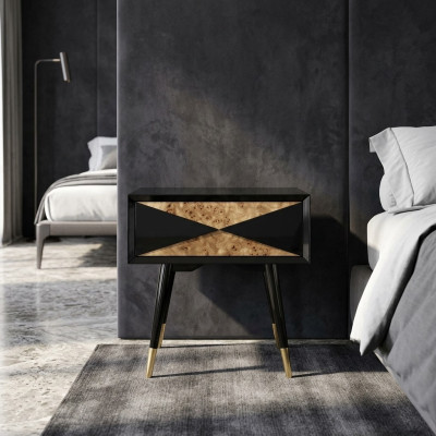 Stolik nocny Szafki nocne Tabela Drewno Design Modern Sypialnia stoły Nowość