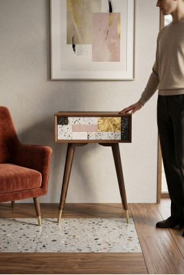 Stół konsolowy Tabela konsola Kredens Stolik Drewno Modern Luxury Design Nowość