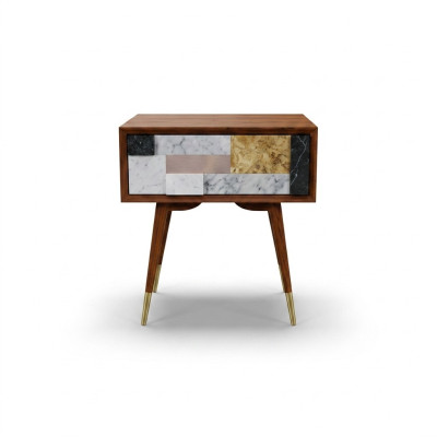 Stolik nocny Szafki nocne Tabela Drewno Design Modern Sypialnia stoły