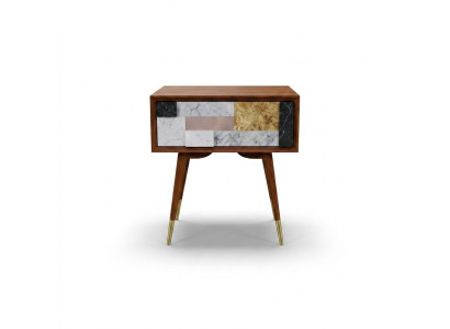 Stolik nocny Szafki nocne Tabela Drewno Design Modern Sypialnia stoły