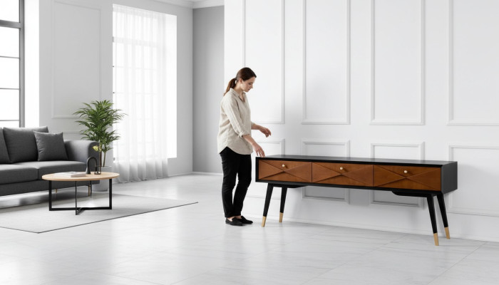 Stół konsolowy Tabela konsola Kredens Kredens Drewno Nowoczesny Luksus Brązowy Design Nowy