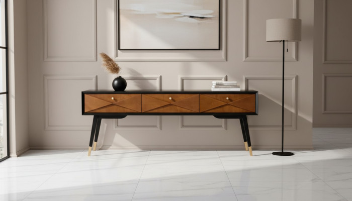 Stół konsolowy Tabela konsola Kredens Kredens Drewno Nowoczesny Luksus Brązowy Design Nowy