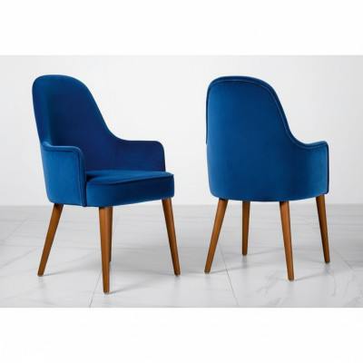 Krzesło do jadalni Krzesło Fotel miejsce do siedzenia 1 Siedziba ClubFotel Material Blue jadalnia Drewno