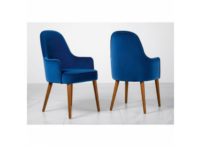 Krzesło do jadalni Krzesło Fotel miejsce do siedzenia 1 Siedziba ClubFotel Material Blue jadalnia Drewno