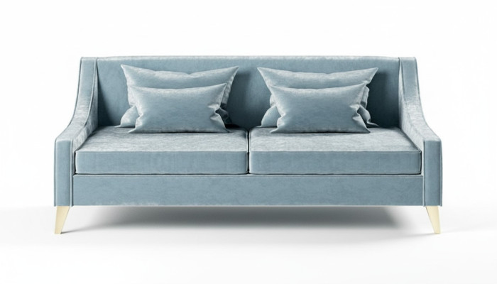 Aksamit Sofa Trzyosobowa 3 Siedziba Sofy Materiał Salon Poliester Nowoczesny Luksus Niebieski