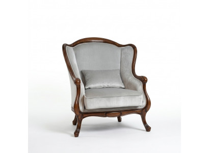 Fotel EarsFotel miejsce siedzące Gray Siedziba Velvet Luxury Living Room Classic Drewno Nowość