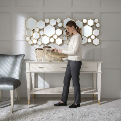 Stół konsolowy Toaletka konsola Tabela Luxus Drewno Sypialnia Biały Modern