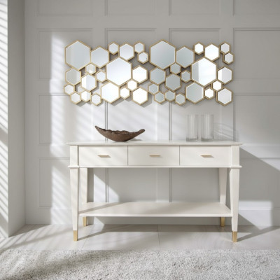 Stół konsolowy Toaletka konsola Tabela Luxus Drewno Sypialnia Biały Modern