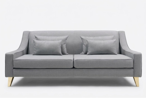 Sofa trzyosobowa 3 miejsce do siedzenia sofy luksusowe miejsce do siedzenia materiał szary salon projekt nowoczesny