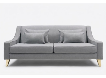 Sofa trzyosobowa 3 miejsce do siedzenia sofy luksusowe miejsce do siedzenia materiał szary salon projekt nowoczesny