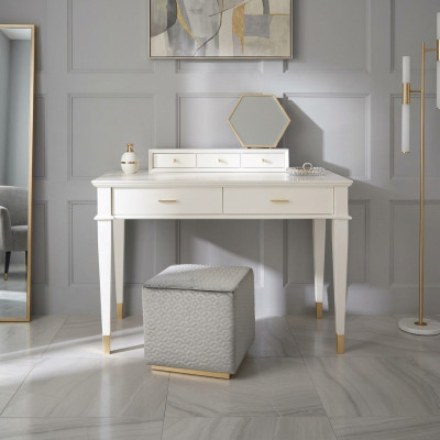 Toaletka Stół konsolowy konsola Tabela Luxus Drewno Sypialnia Biały Modern
