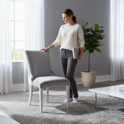 Krzesło do jadalni Krzesło Fotel miejsce do siedzenia jadalnia Krzesła Drewno Modern Luxury Silver
