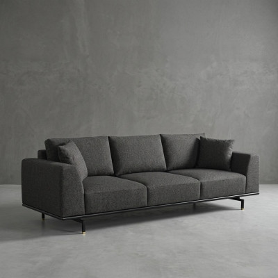 Sofa czteroosobowa 4 miejsce do siedzenia Sofy Nowoczesny Szary Design Materiał Poliester Nowość