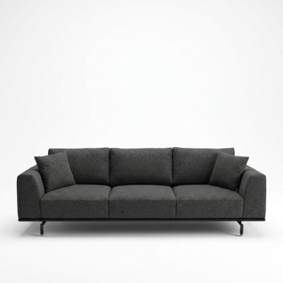 Sofa czteroosobowa 4 miejsce do siedzenia Sofy Nowoczesny Szary Design Materiał Poliester Nowość