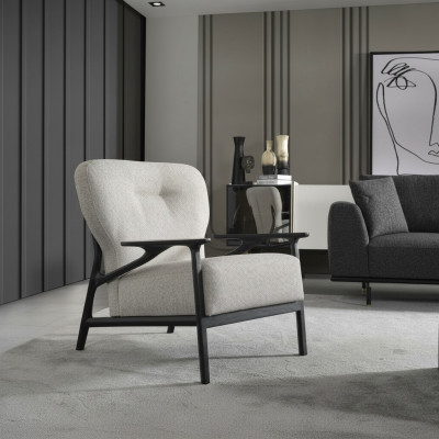 Fotel EarsFotel Nowoczesny Materiał Salon Poliester Biały Design