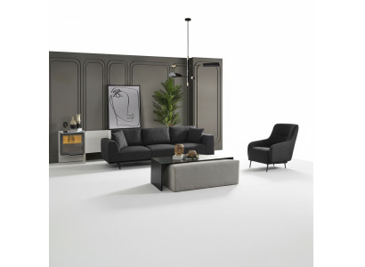 Zestaw sofowy Sofa 4 miejsce do siedzenia Czteroosobowy Fotel Set Material Modern Grey