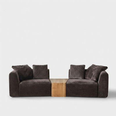 Sofa czteroosobowa 4 miejsce do siedzenia Sofy Nowoczesny Design Materiał Poliester Czarny