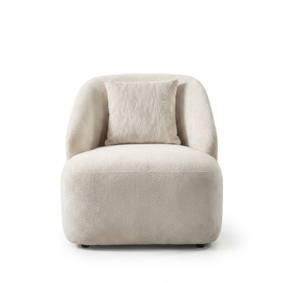 Fotel EarsFotel Nowoczesny Materiał Salon Poliester Biały Design Siedziba