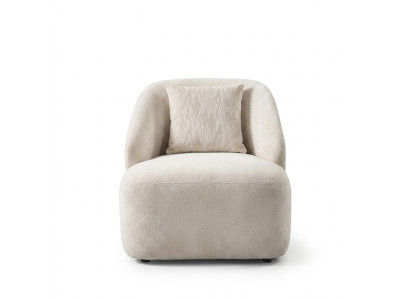 Fotel EarsFotel Nowoczesny Materiał Salon Poliester Biały Design Siedziba