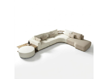 Biała nowoczesna kanapa narożnikowa w kształcie litery L luksusowa tapicerowana sofa do salonu