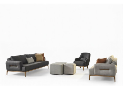 Zestaw sofowy Sofa Fotel 431 miejsce do siedzenia Materiał Luksusowe szare sofy do salonu