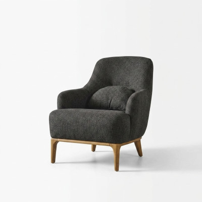 Fotel EarsFotel Nowoczesny Materiał Salon Poliester Szary Design Siedziba