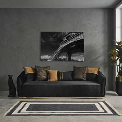 Sofa czteroosobowa Chesterfield o nowoczesnym designie 4 miejsca do siedzenia Materiał sofy Poliester Niebieski Nowość