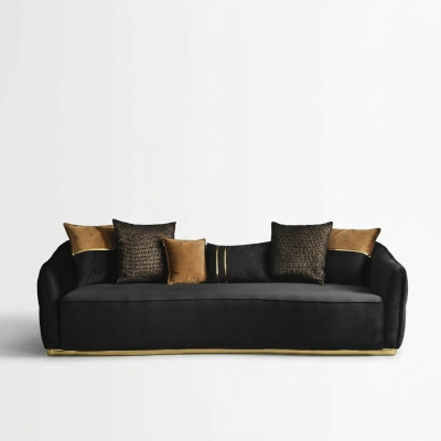 Sofa czteroosobowa Chesterfield o nowoczesnym designie 4 miejsca do siedzenia Materiał sofy Poliester Niebieski Nowość