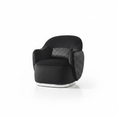 Fotel EarsFotel Nowoczesny Materiał Salon Poliester Czarny Design