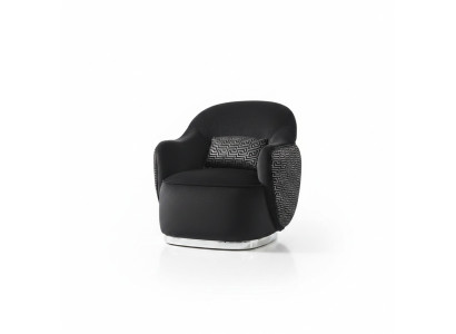 Fotel EarsFotel Nowoczesny Materiał Salon Poliester Czarny Design