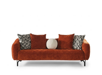 Sofa trzyosobowa 3 miejsce do siedzenia, sofy design nowoczesny materiał pomarańczowy salon