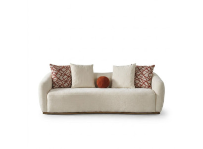 Sofa czteroosobowa 4 miejsce do siedzenia Sofy Nowoczesny Design Materiał Poliester Biały Nowy