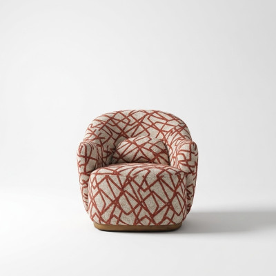 Fotel EarsFotel Nowoczesny materiał Salon Poliester Pomarańczowy Design