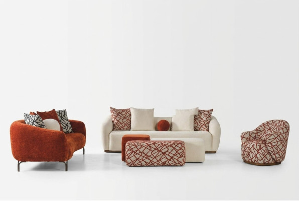 Kompletny zestaw sofowy Zestaw sofowy Sofa 431 Pomarańczowy Materiał 4-częściowy Grupa