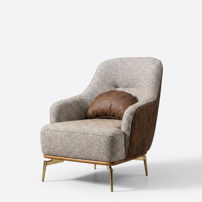 Fotel EarsFotel Nowoczesny Materiał Salon Poliester Szary Design Siedziba