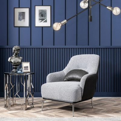 Fotel EarsFotel Nowoczesny Materiał Salon Poliester Szary Design Siedziba
