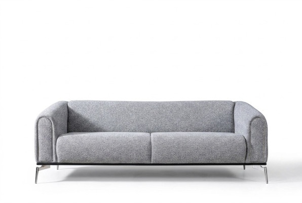 Sofa trzyosobowa 3 miejsce do siedzenia Sofy Siedziba Materiał Szary Salon Nowoczesny Luksus
