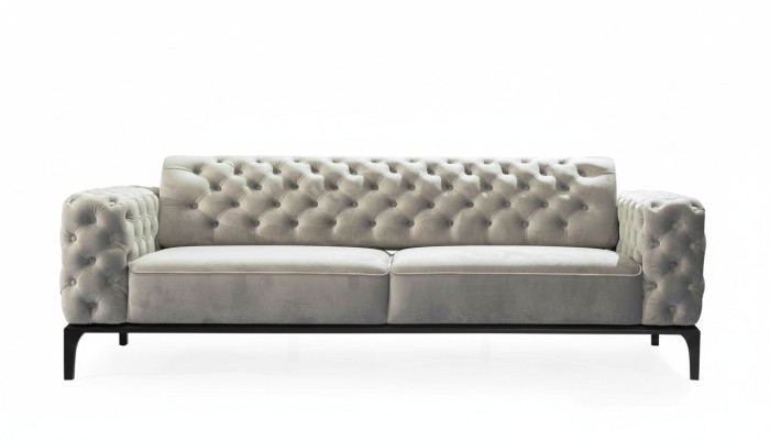 Sofa trzyosobowa 3 miejsce do siedzenia Sofy Materiał Biały Pokój dzienny Chesterfield Nowość