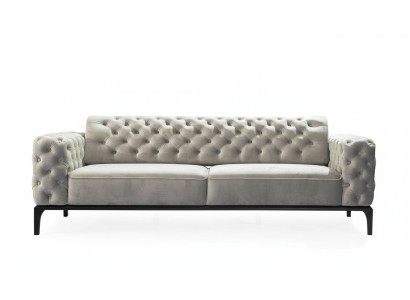 Sofa trzyosobowa 3 miejsce do siedzenia Sofy Materiał Biały Pokój dzienny Chesterfield Nowość