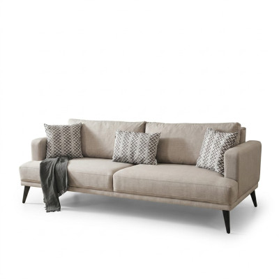 Sofa 3 miejsce do siedzenia Sofy trzyosobowe Materiał Beżowy Salon Nowoczesny Design