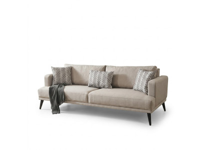 Sofa 3 miejsce do siedzenia Sofy trzyosobowe Materiał Beżowy Salon Nowoczesny Design
