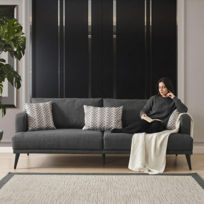 Sofa czteroosobowa 4 miejsce do siedzenia Sofy Materiał Szary Nowoczesne miejsce do siedzenia Pokój dzienny Nowe