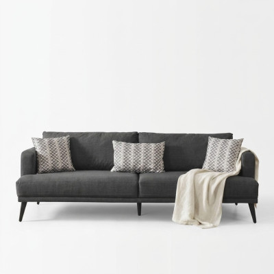 Sofa czteroosobowa 4 miejsce do siedzenia Sofy Materiał Szary Nowoczesne miejsce do siedzenia Pokój dzienny Nowe