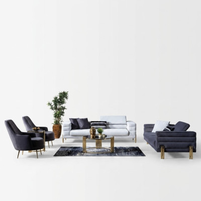 Zestaw sofowy Kompletny zestaw wypoczynkowy sofa miejsce do siedzenia Materiał Nowoczesny Zestaw 4-częściowy