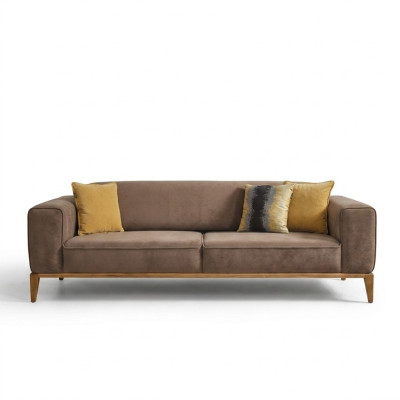 Sofa czteroosobowa 4 miejsce do siedzenia Sofy Materiał Brązowy Salon Luksusowy Nowoczesny