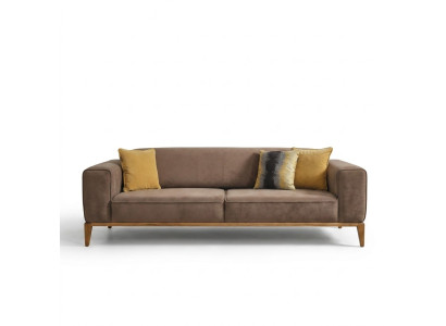 Sofa czteroosobowa 4 miejsce do siedzenia Sofy Materiał Brązowy Salon Luksusowy Nowoczesny