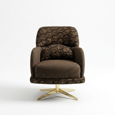 Fotel EarsFotel CocktailFotel Materiał Salon Poliester Brązowy