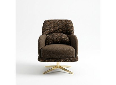 Fotel EarsFotel CocktailFotel Materiał Salon Poliester Brązowy