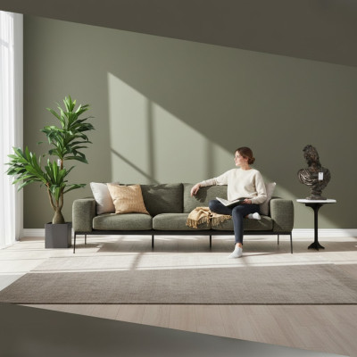 Sofa dwuosobowa 2 miejsce do siedzenia Materiał Szary Nowoczesny Design Pokój dzienny Poliester